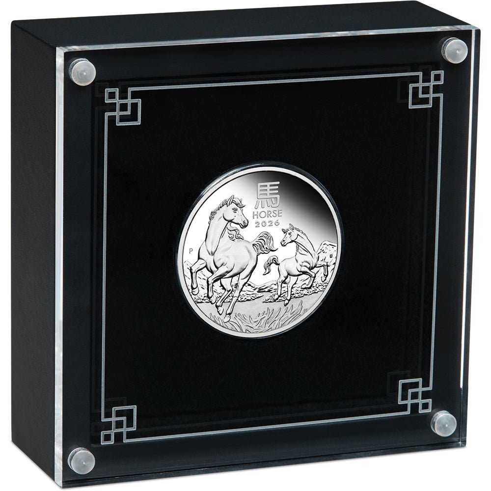 2026 Year Of The Horse 1/2oz Silver Proof Coin Case