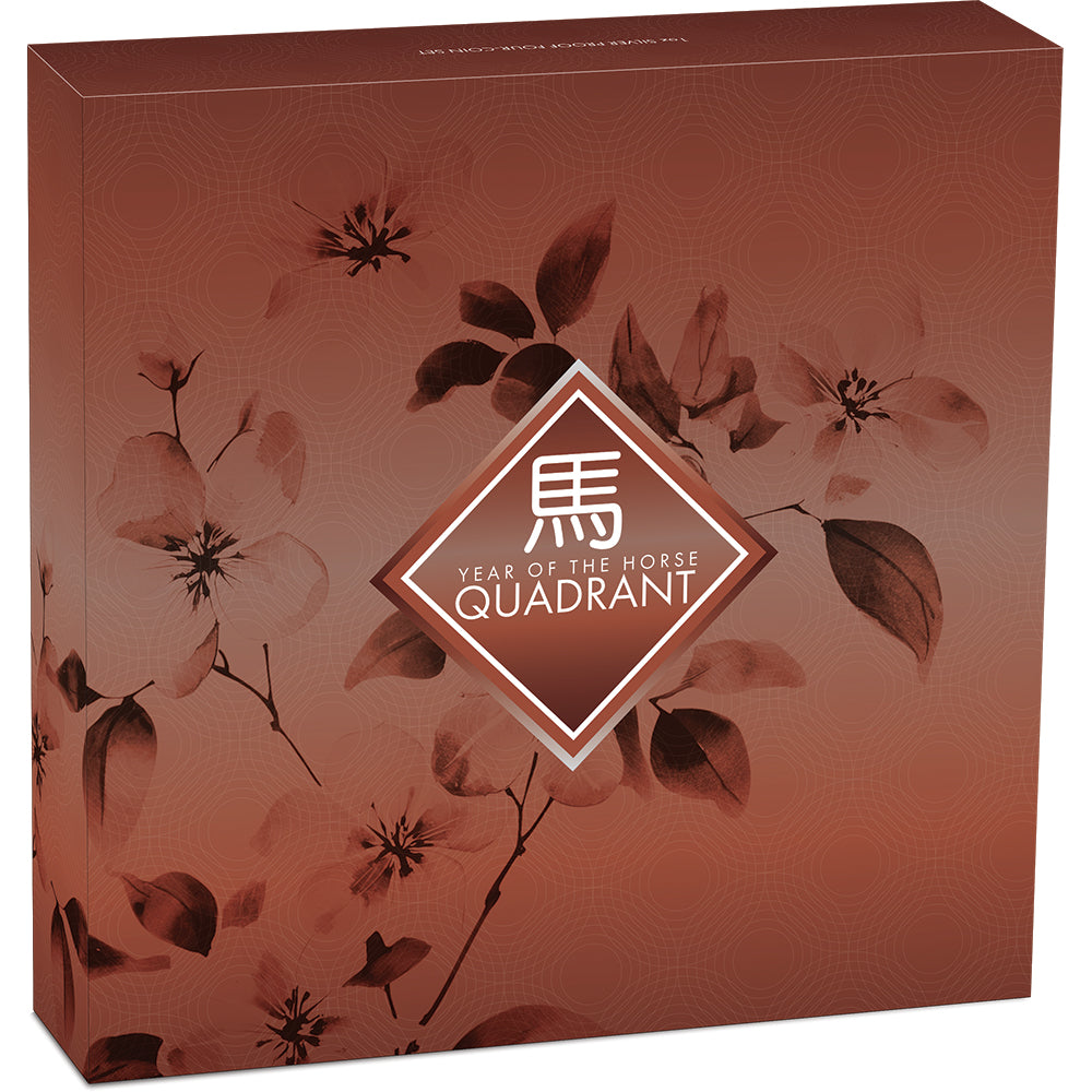 2026 Year Of The Horse Quadrant 1oz Silver Proof Coloured Four-Coin Set Shipper