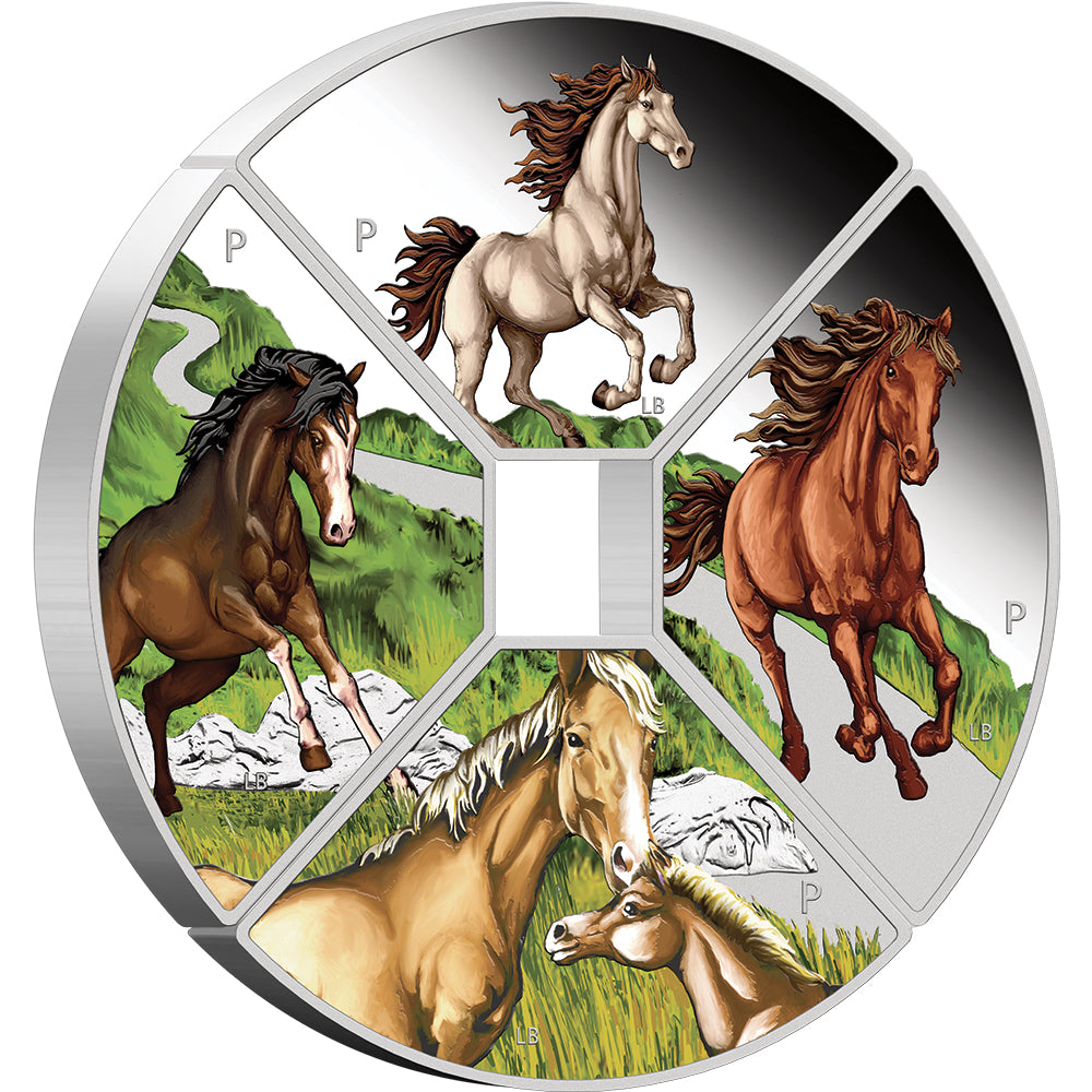 2026 Year Of The Horse Quadrant 1oz Silver Proof Coloured Four-Coin Set
