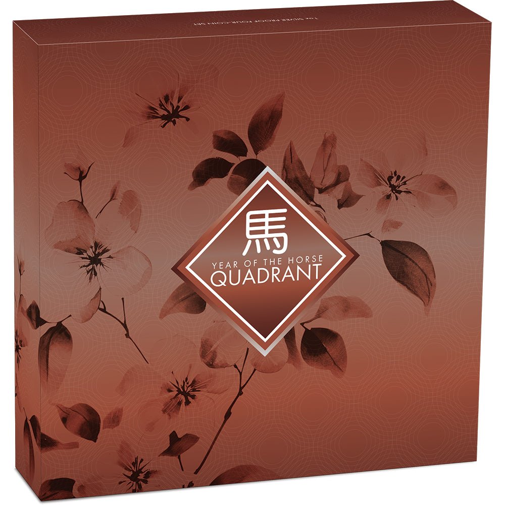 2026 Year Of The Horse Quadrant 1oz Silver Proof Coloured Four-Coin Set Shipper