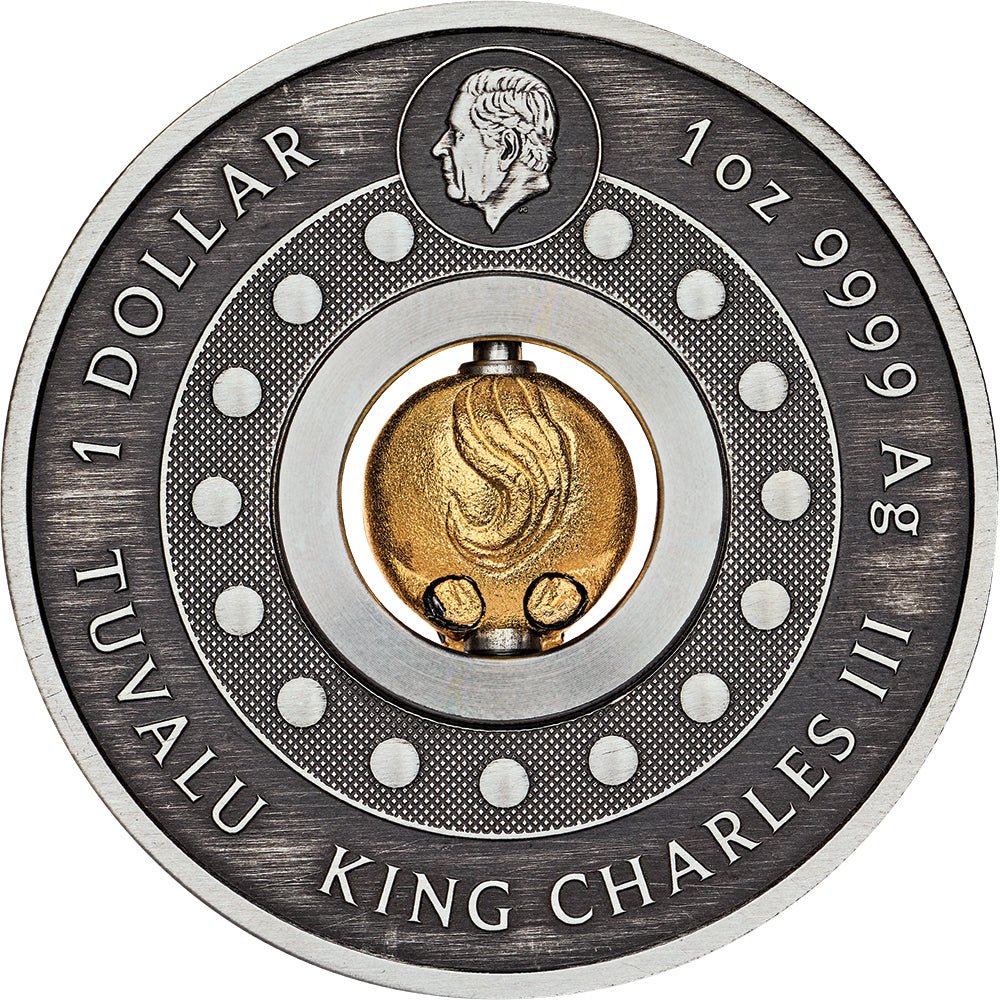 2026 Year Of The Horse Rotating Charm 1oz Silver Antiqued Coin Obverse