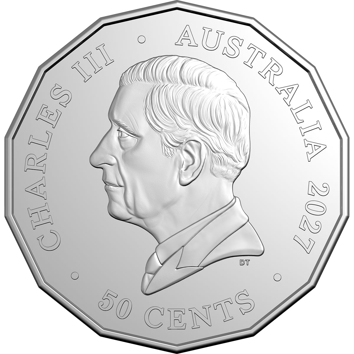 2027 50c Year Of The Goat Tetradecagon Uncirculated Coin Obverse