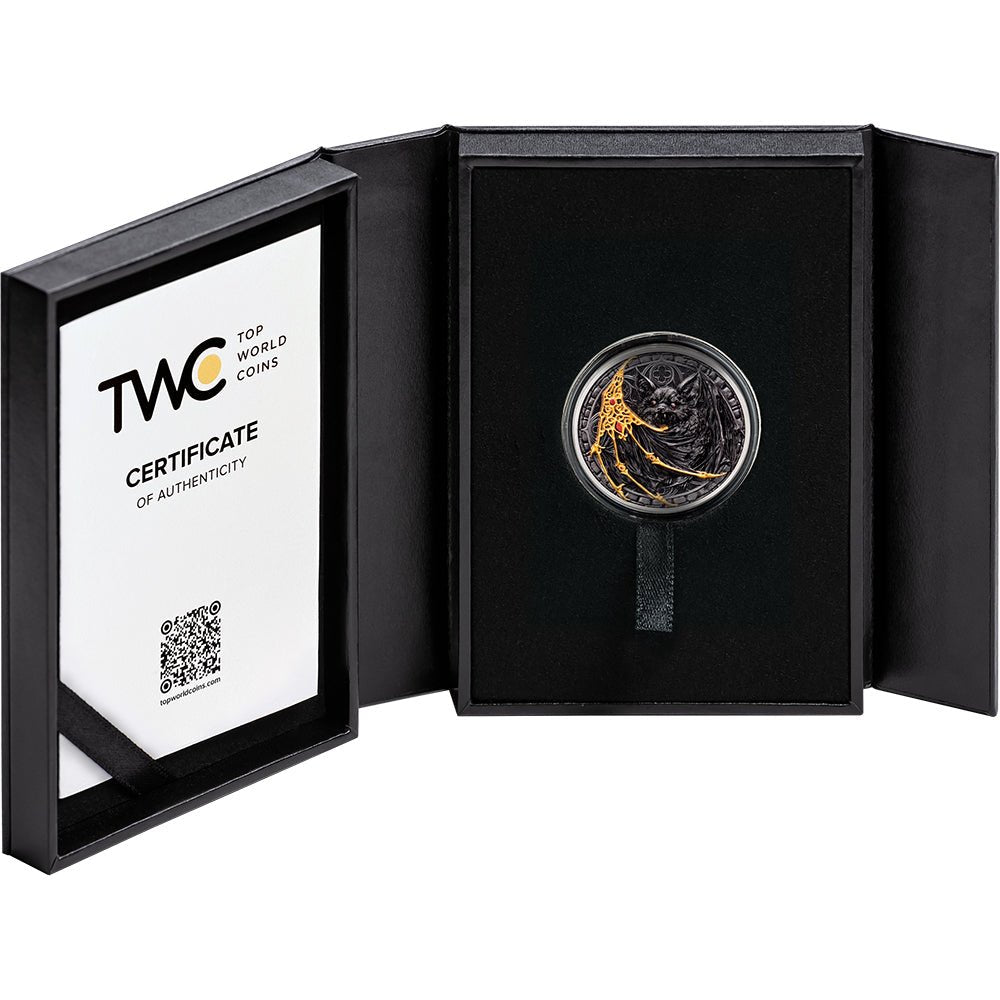 2027 Creatures Of Nocturne - The Bat 1oz Silver Antique Coin Case