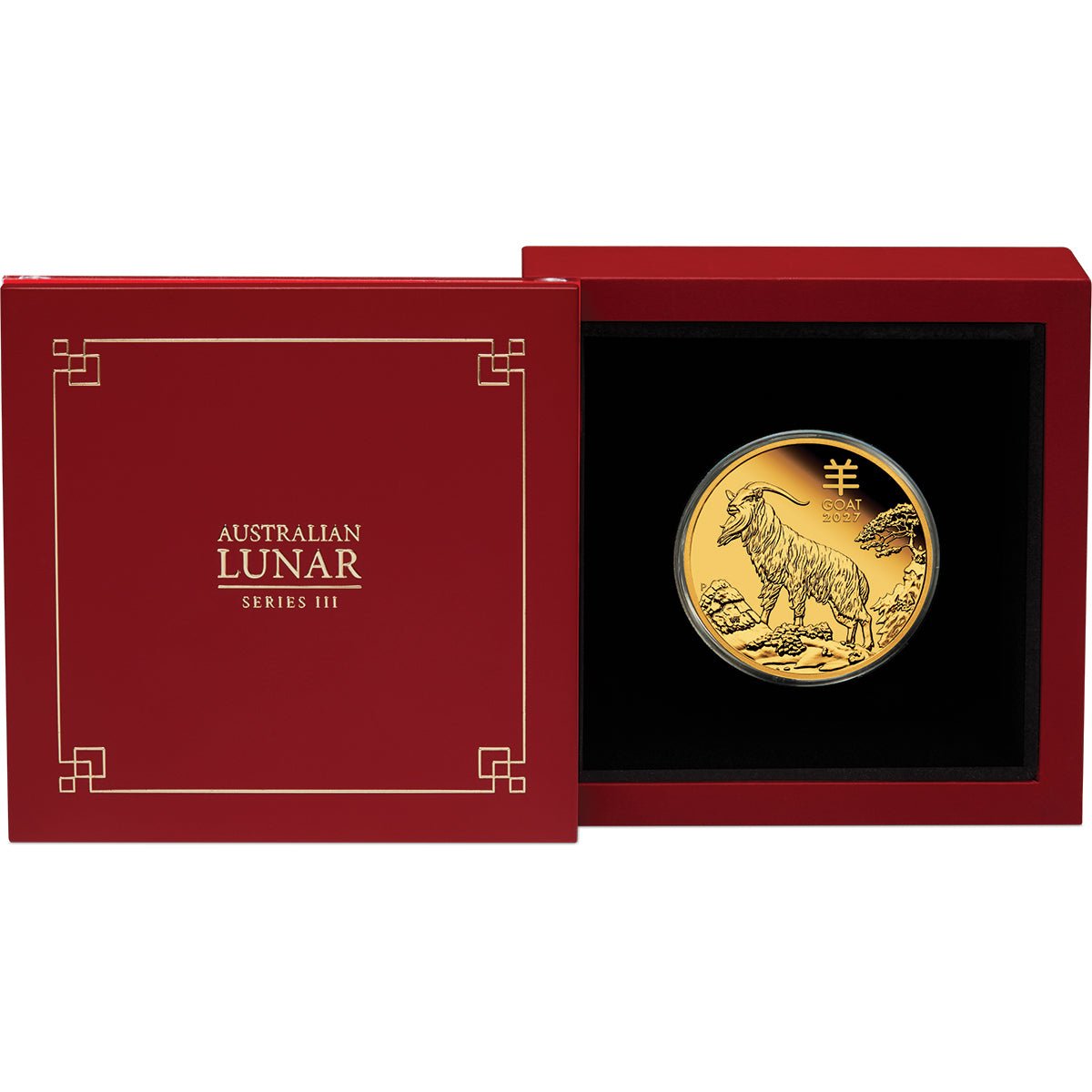 2027 Year Of The Goat 1oz Gold Proof Coin Case