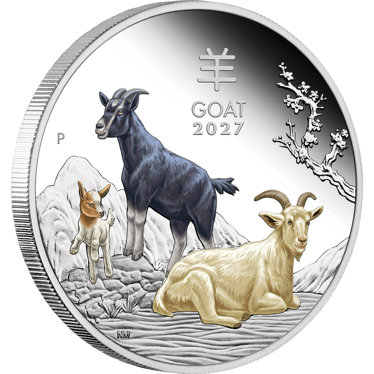 2027 Year Of The Goat 1oz Silver Proof Coloured Coin