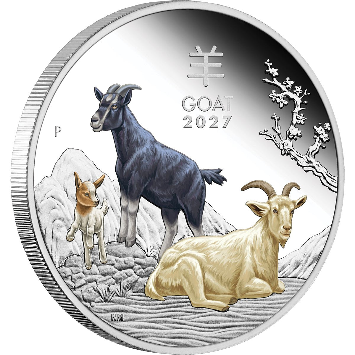 2027 Year Of The Goat 1oz Silver Proof Coloured Coin