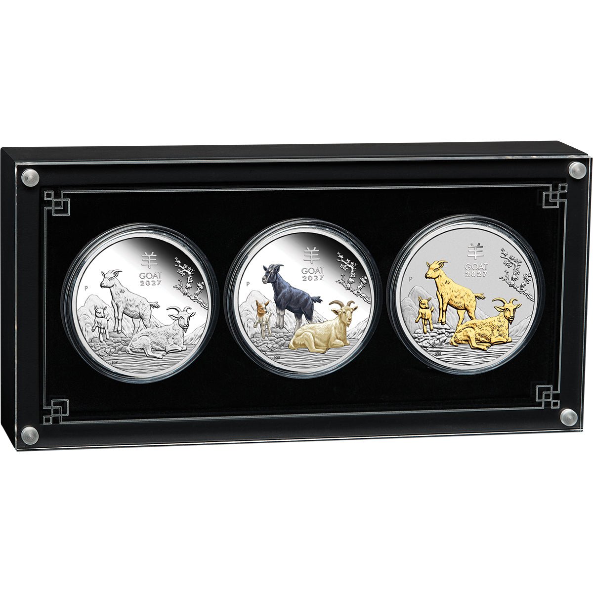 2027 Year Of The Goat 1oz Silver Trio Set