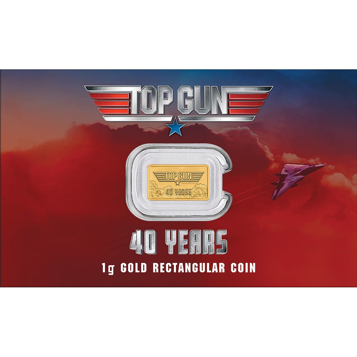 40 Years Of Top Gun 2026 1g Gold Rectangular Coin In Card