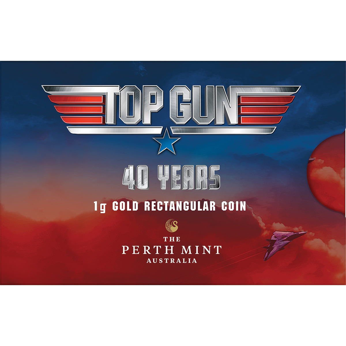 40 Years Of Top Gun 2026 1g Gold Rectangular Coin In Card Sleeve