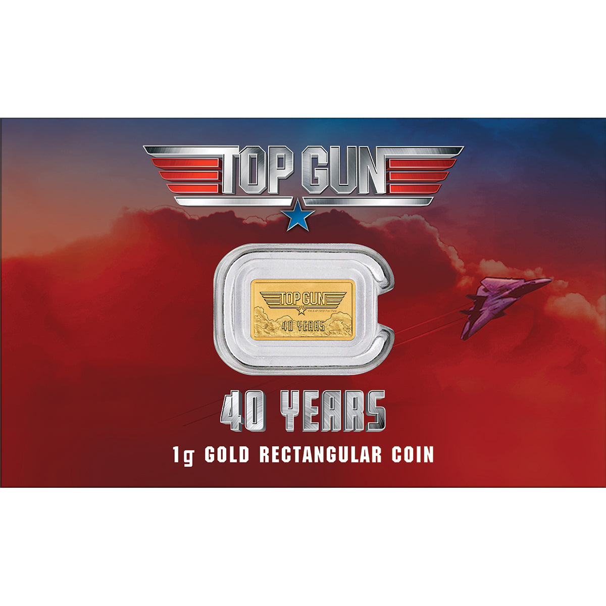 40 Years Of Top Gun 2026 1g Gold Rectangular Coin In Card