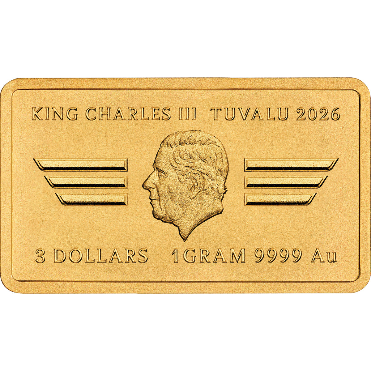 40 Years Of Top Gun 2026 1g Gold Rectangular Coin Obverse