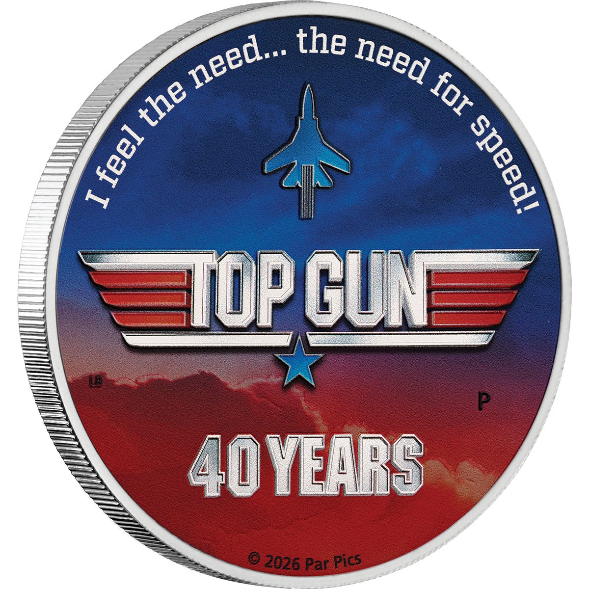 40 Years of Top Gun 2026 1oz Silver Coloured Coin