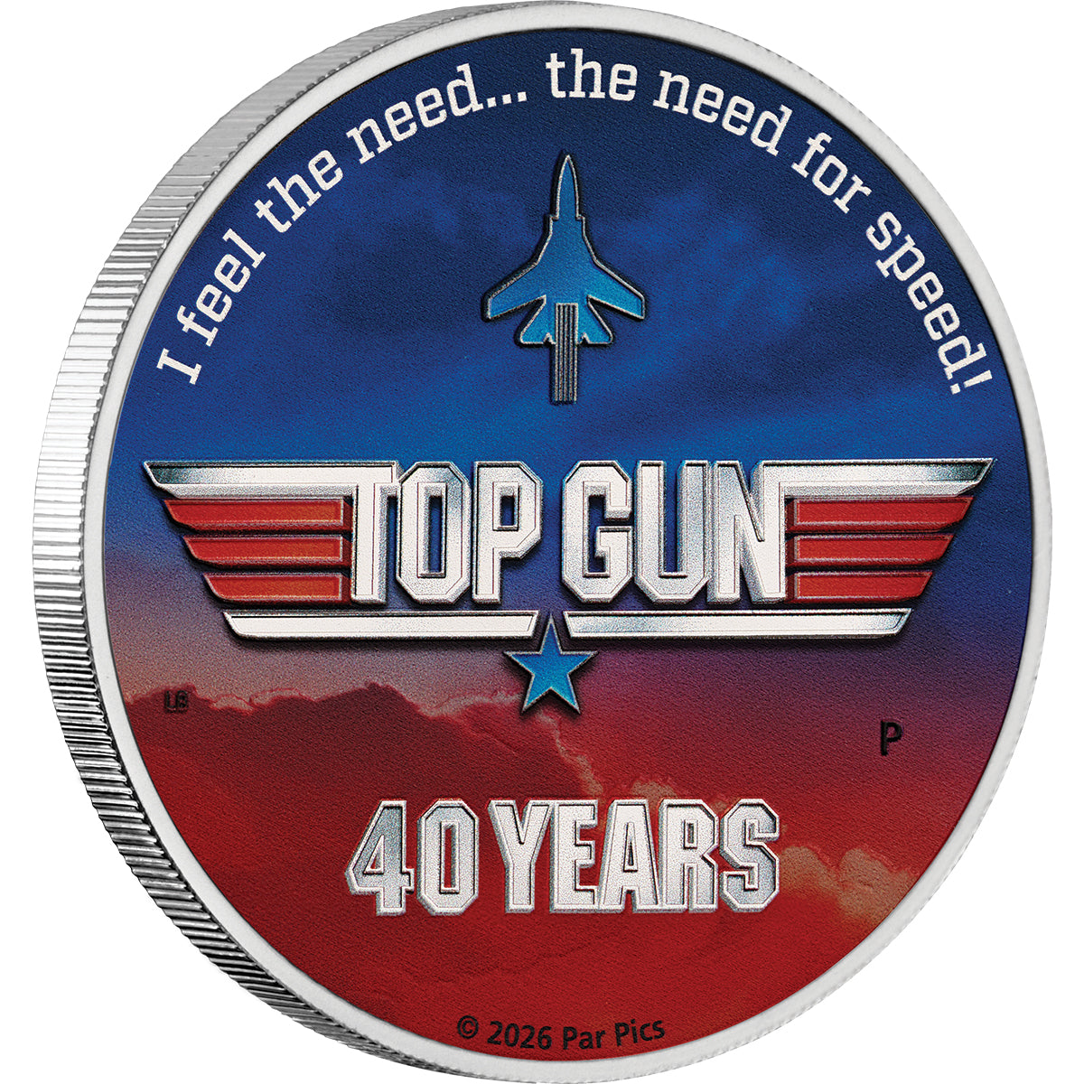 40 Years of Top Gun 2026 1oz Silver Coloured Coin