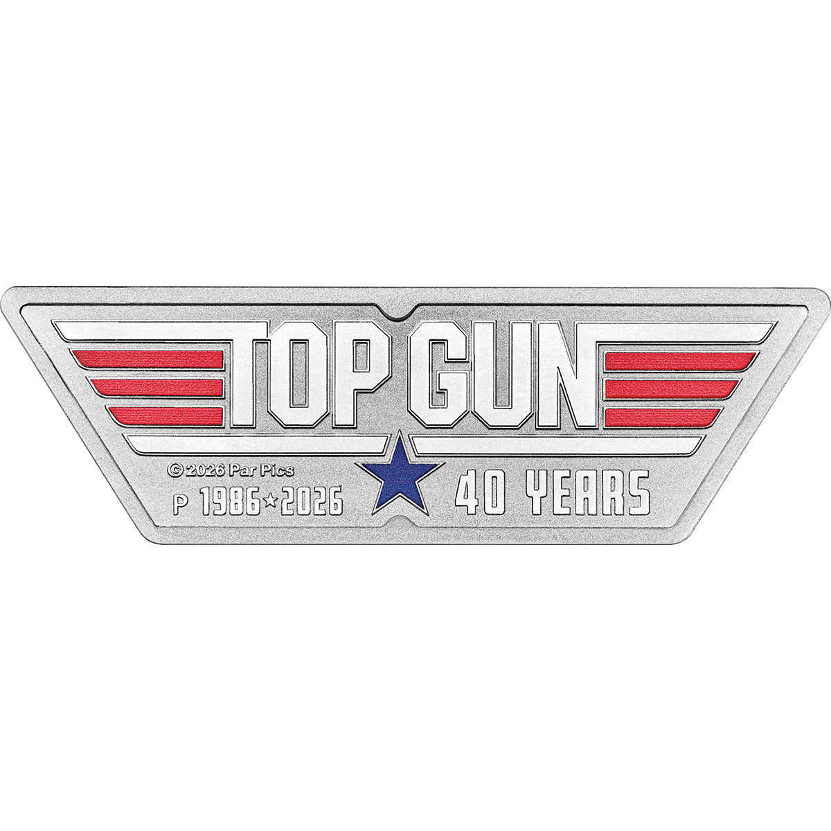40 Years Of Top Gun 2026 1oz Silver Coloured Logo-Shaped Coin Reverse