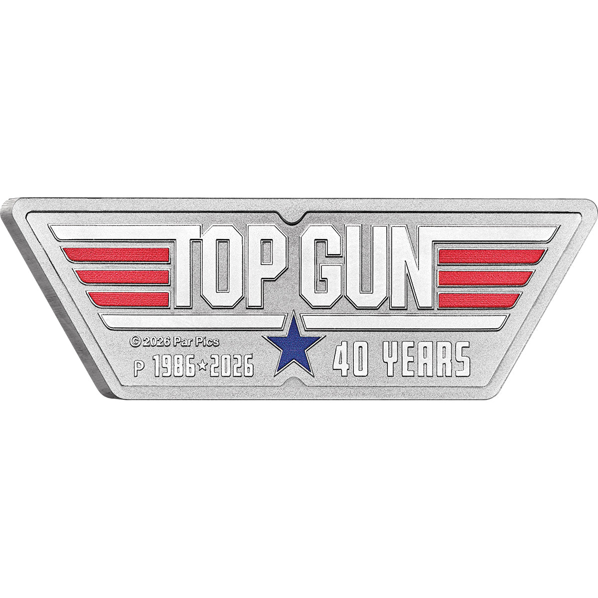 40 Years Of Top Gun 2026 1oz Silver Coloured Logo-Shaped Coin