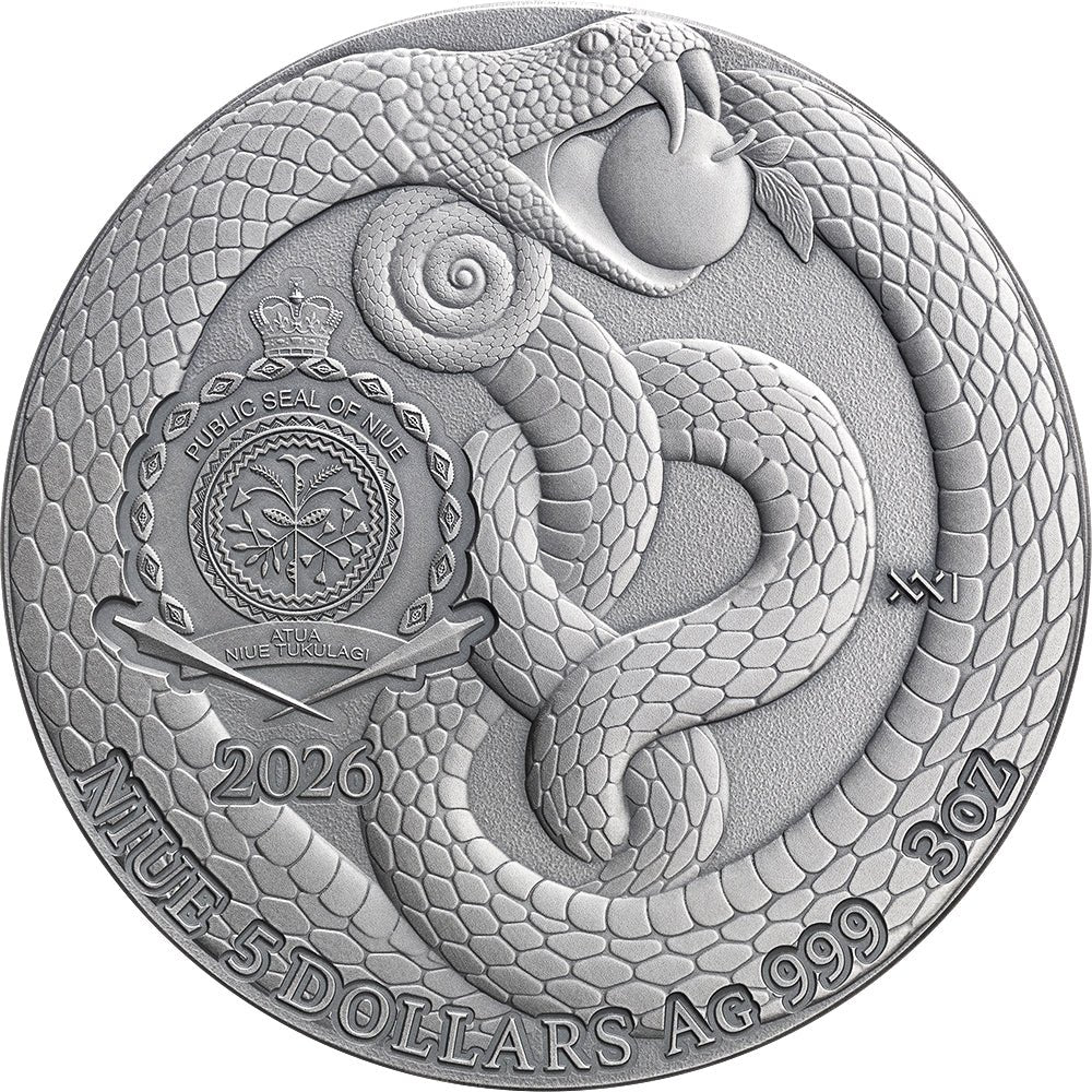 Adam And Eve 3oz Silver Antique Coin Obverse
