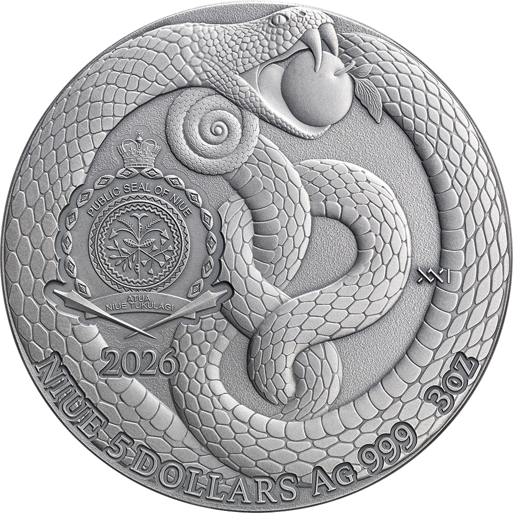 Adam And Eve 3oz Silver Antique Coin Obverse