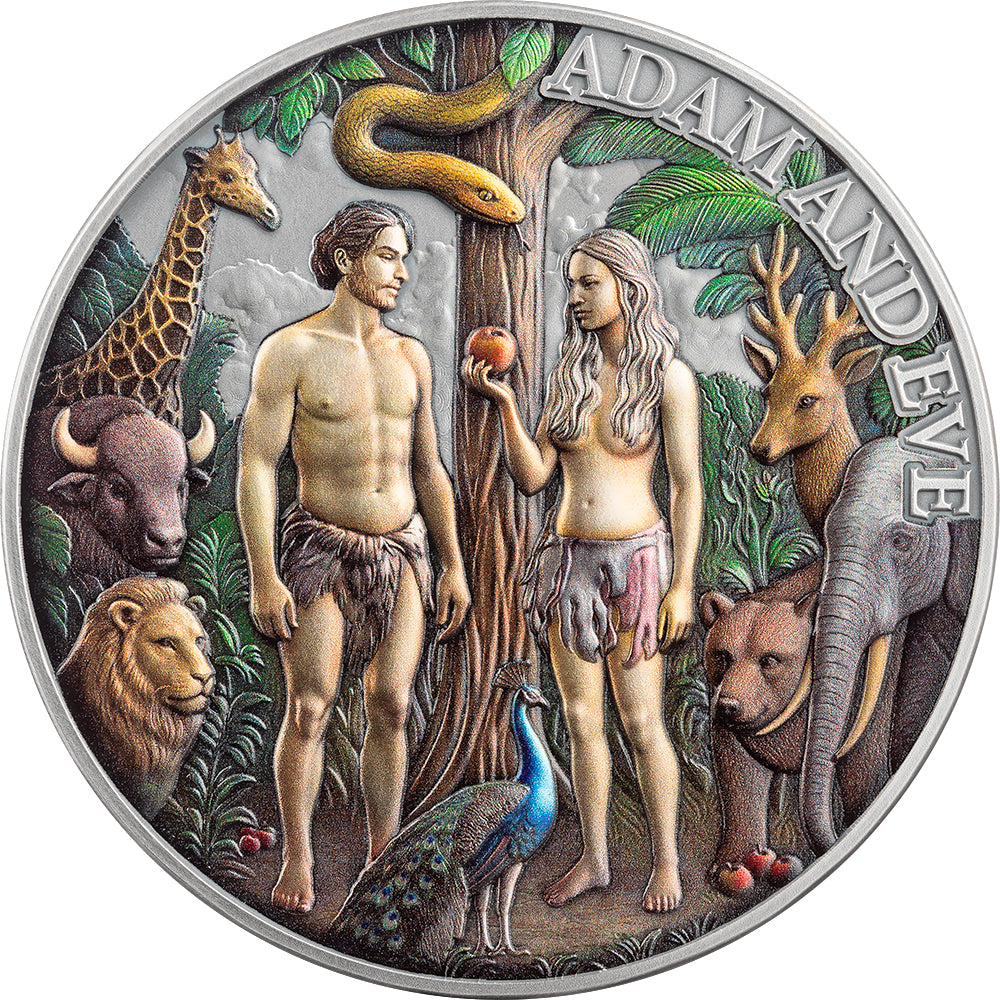 Adam And Eve 3oz Silver Antique Coin