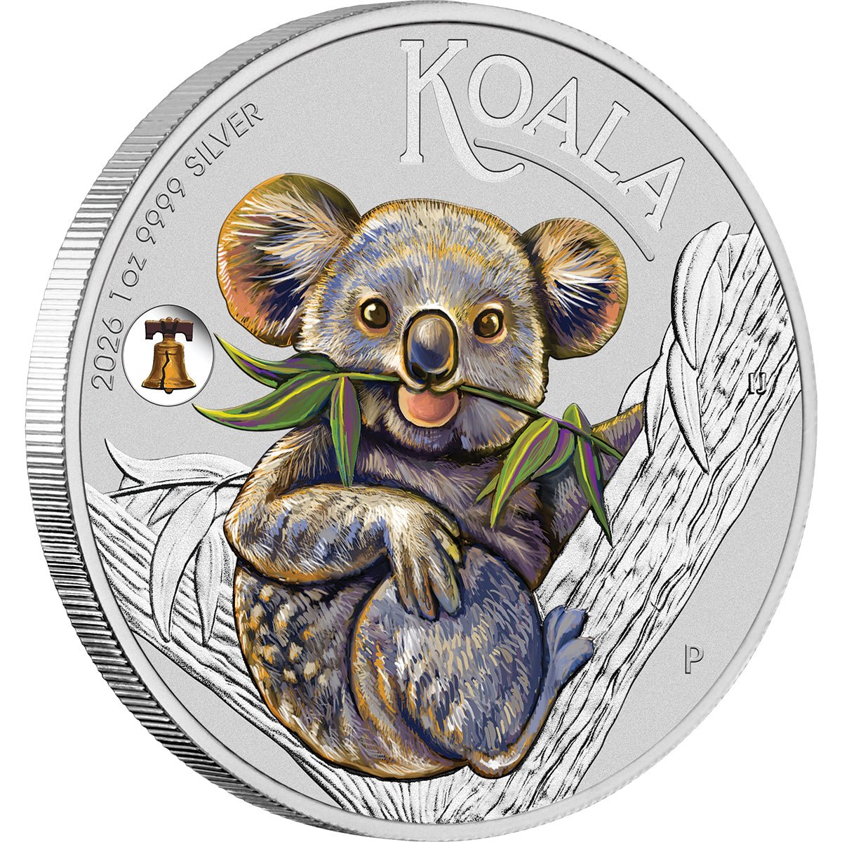 ANA Coin Show Special 2026 Koala 1oz Silver Coloured Coin With Liberty Bell Privy