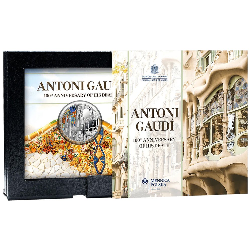 Antoni Gaudi - 100th Anniversary Of His Death 1oz Silver Proof Coin Case