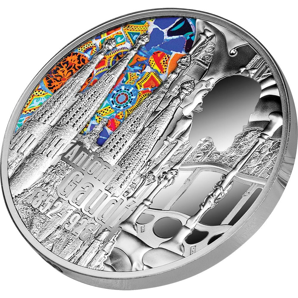 Antoni Gaudi - 100th Anniversary Of His Death 1oz Silver Proof Coin Relief
