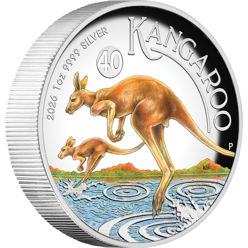 Australian Kangaroo 2026 1oz Silver Proof High Relief Coloured Coin