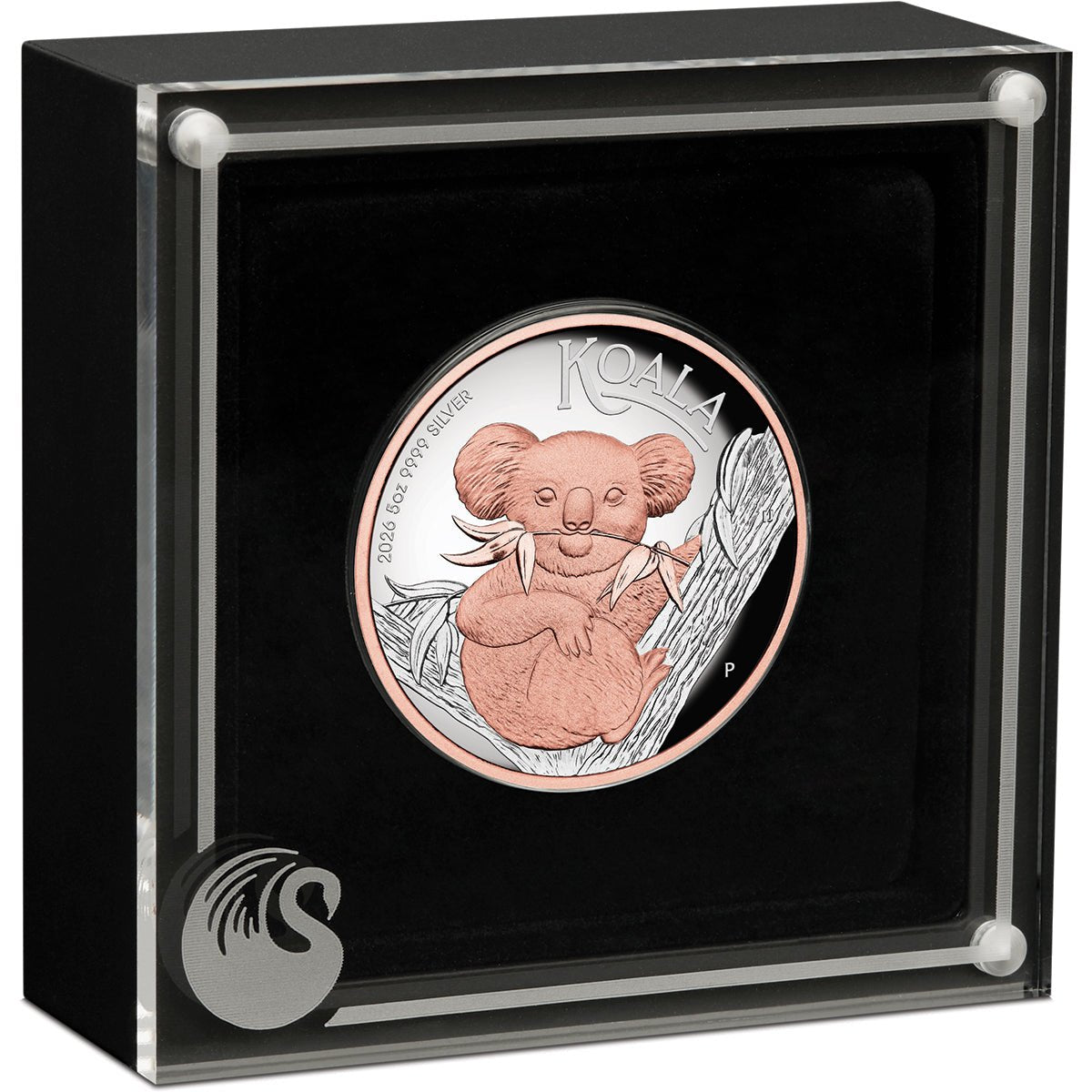 Australian Koala 2026 5oz Silver Proof High Relief Gilded Coin Case