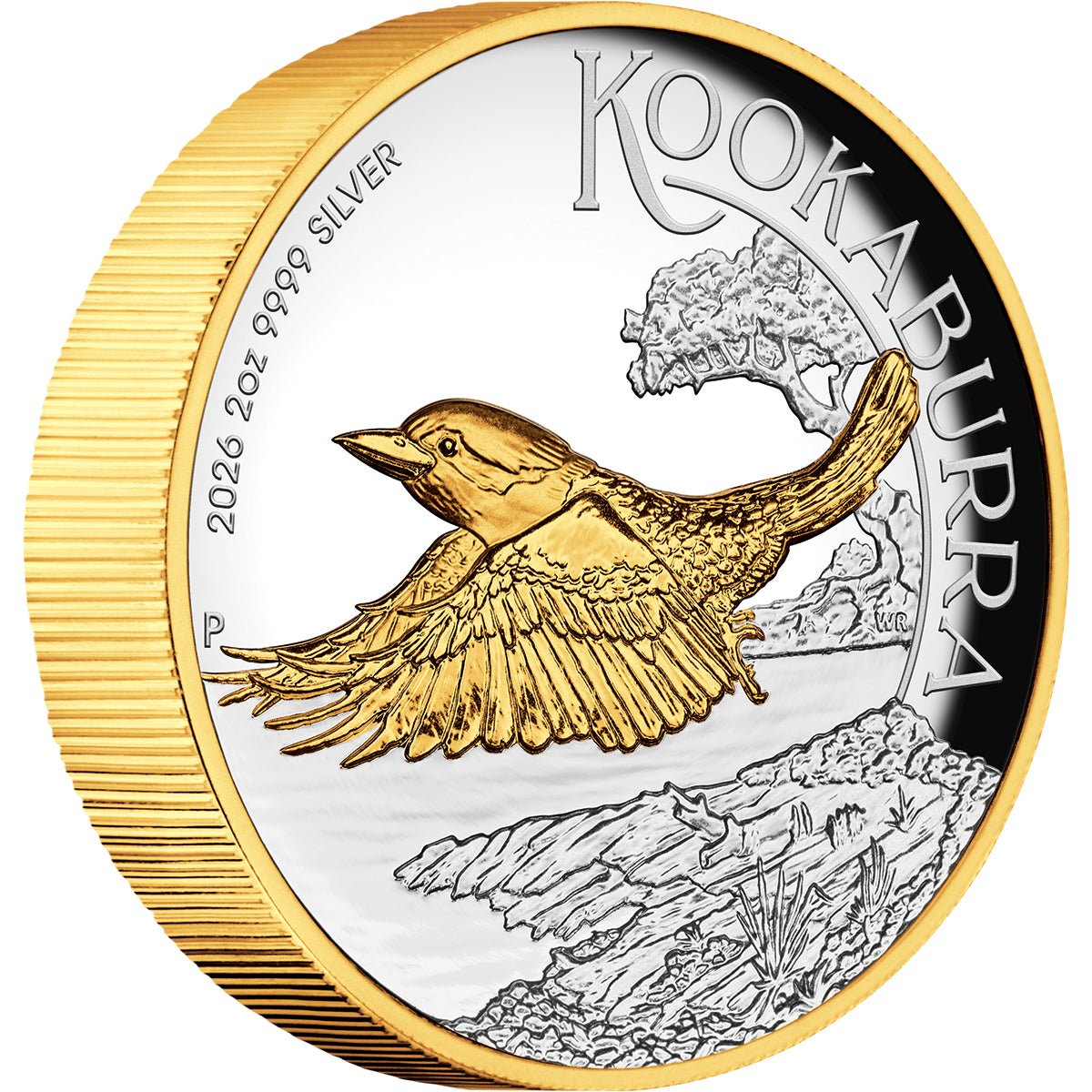 Australian Kookaburra 2026 2oz Silver Proof High Relief Gilded Coin