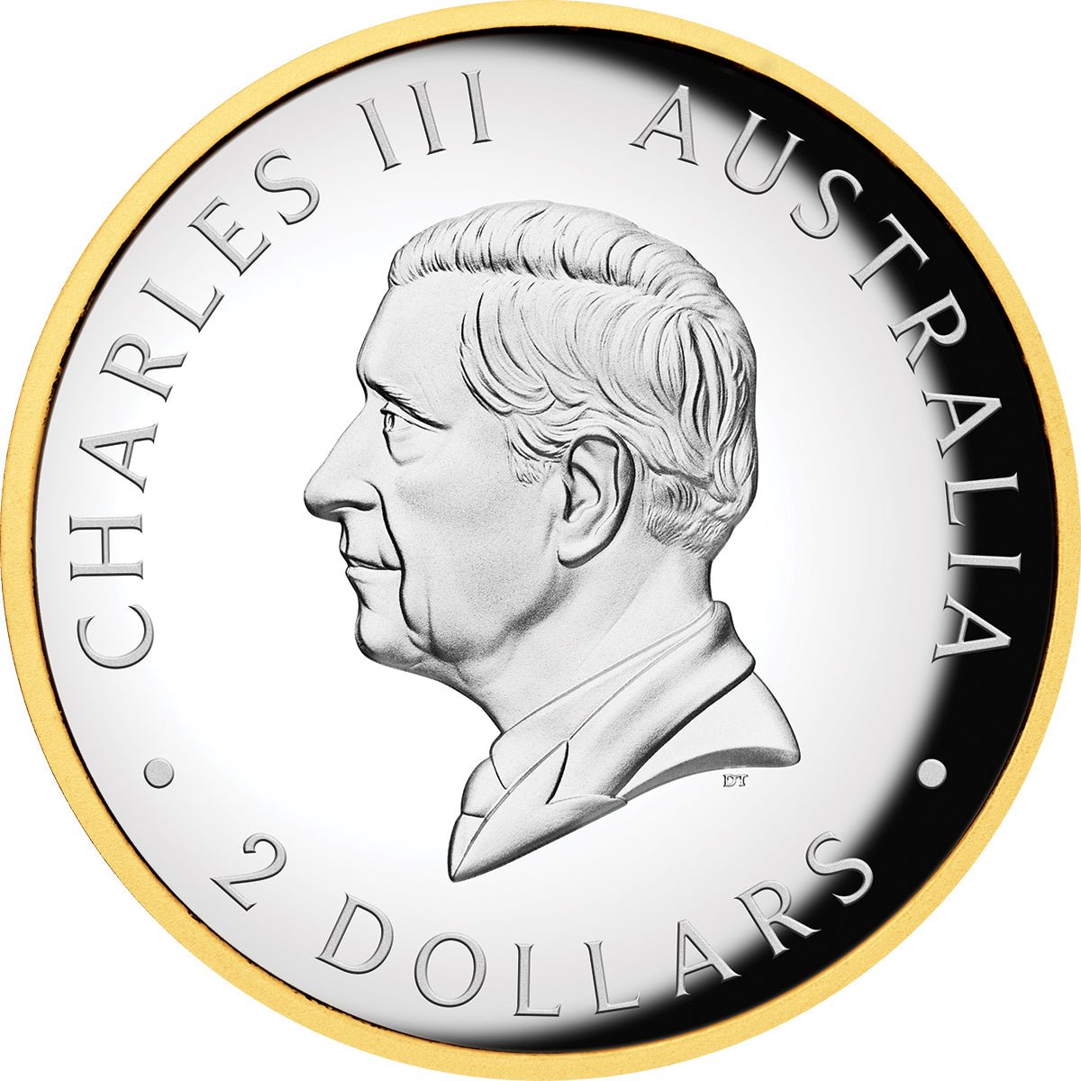 Australian Kookaburra 2026 2oz Silver Proof High Relief Gilded Coin Obverse