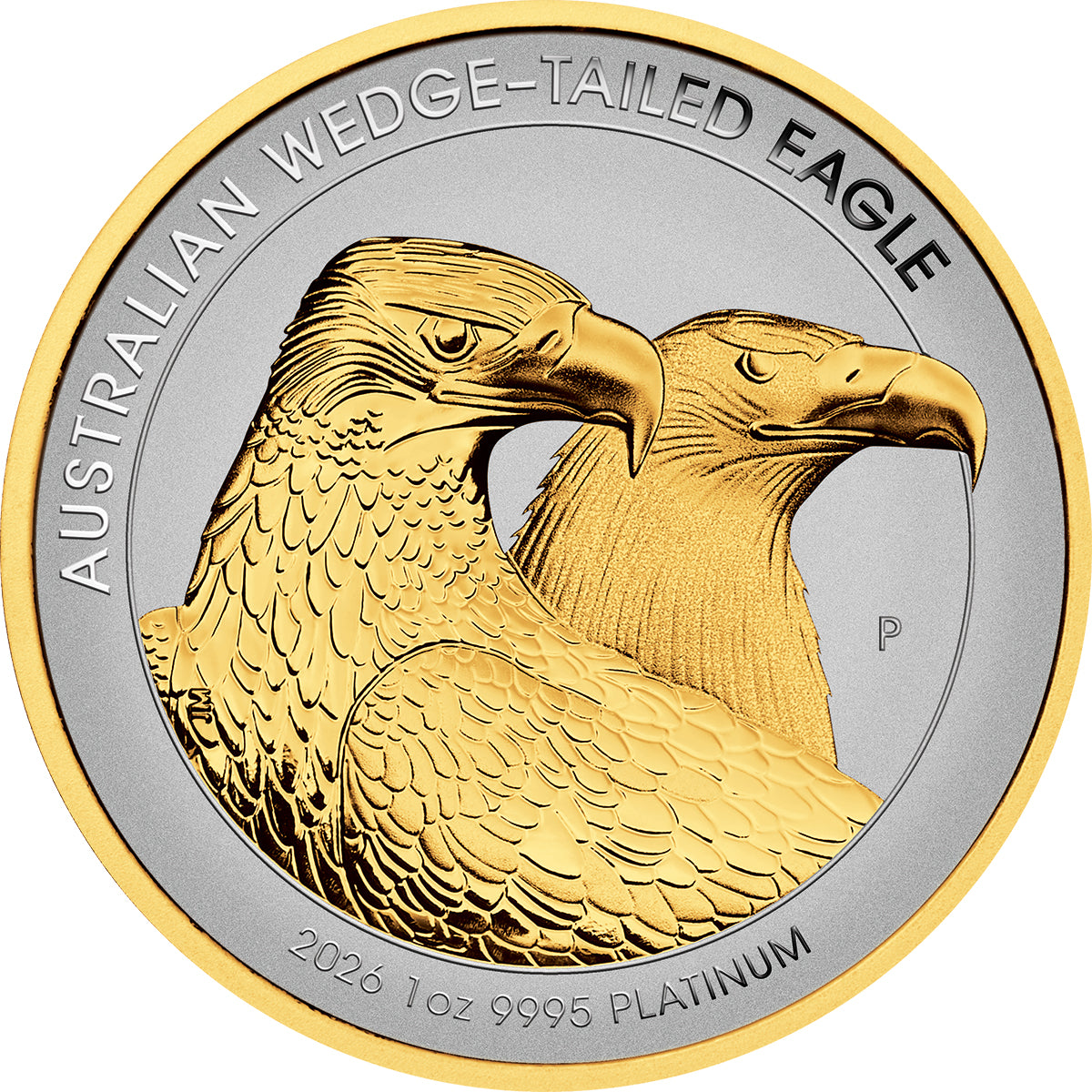 Australian Wedge-Tailed Eagle 2026 1oz Platinum Enhanced Reverse Proof Gilded Coin Reverse