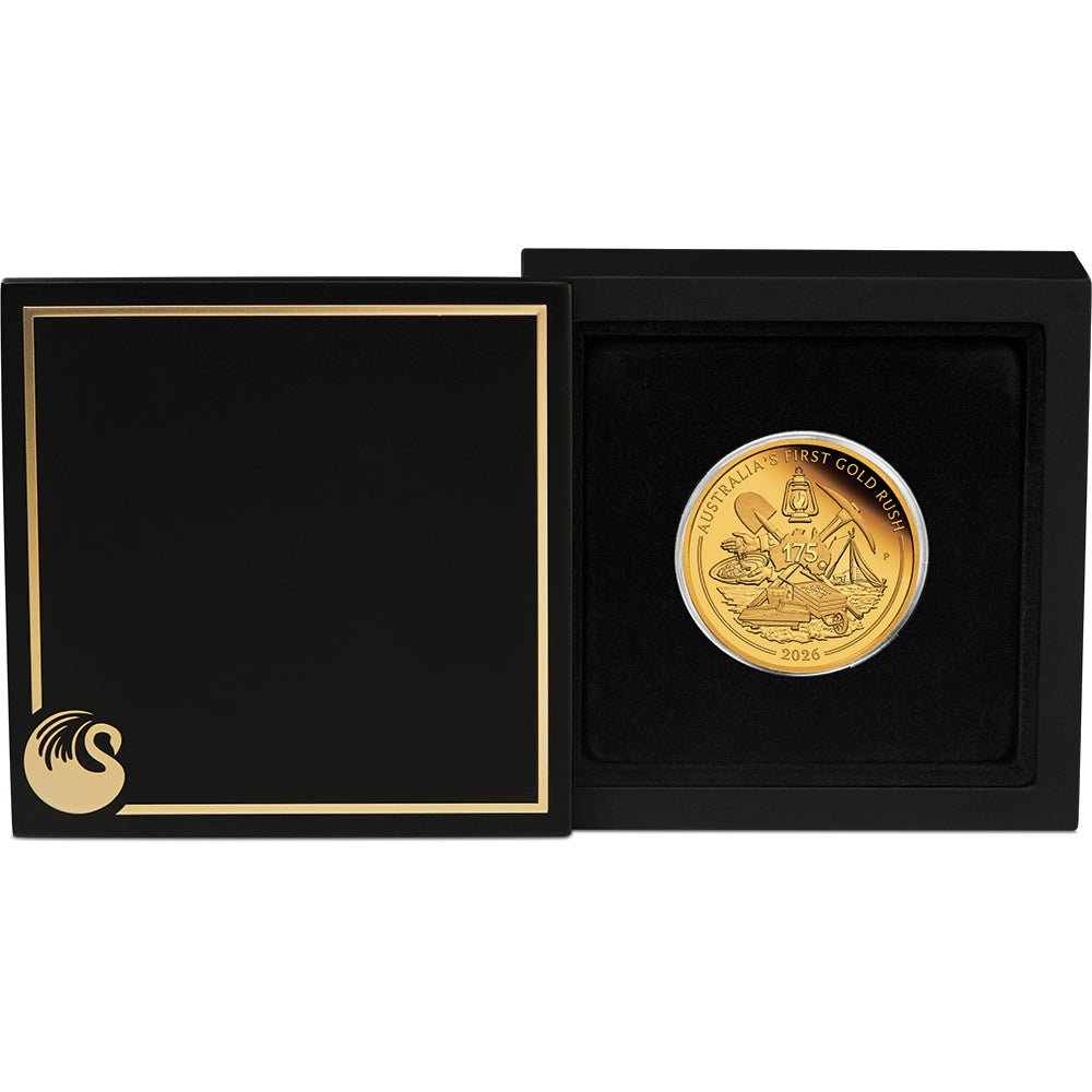 Australia's First Gold Rush 175th Anniversary 2026 1oz Gold Proof Coin Case