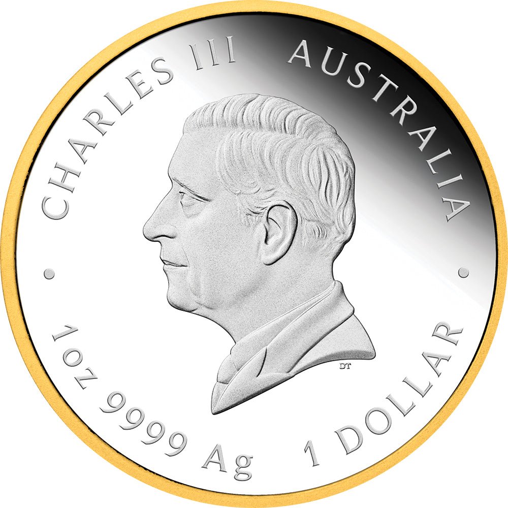 Australia's First Gold Rush 175th Anniversary 2026 1oz Silver Proof Gilded Coin Obverse