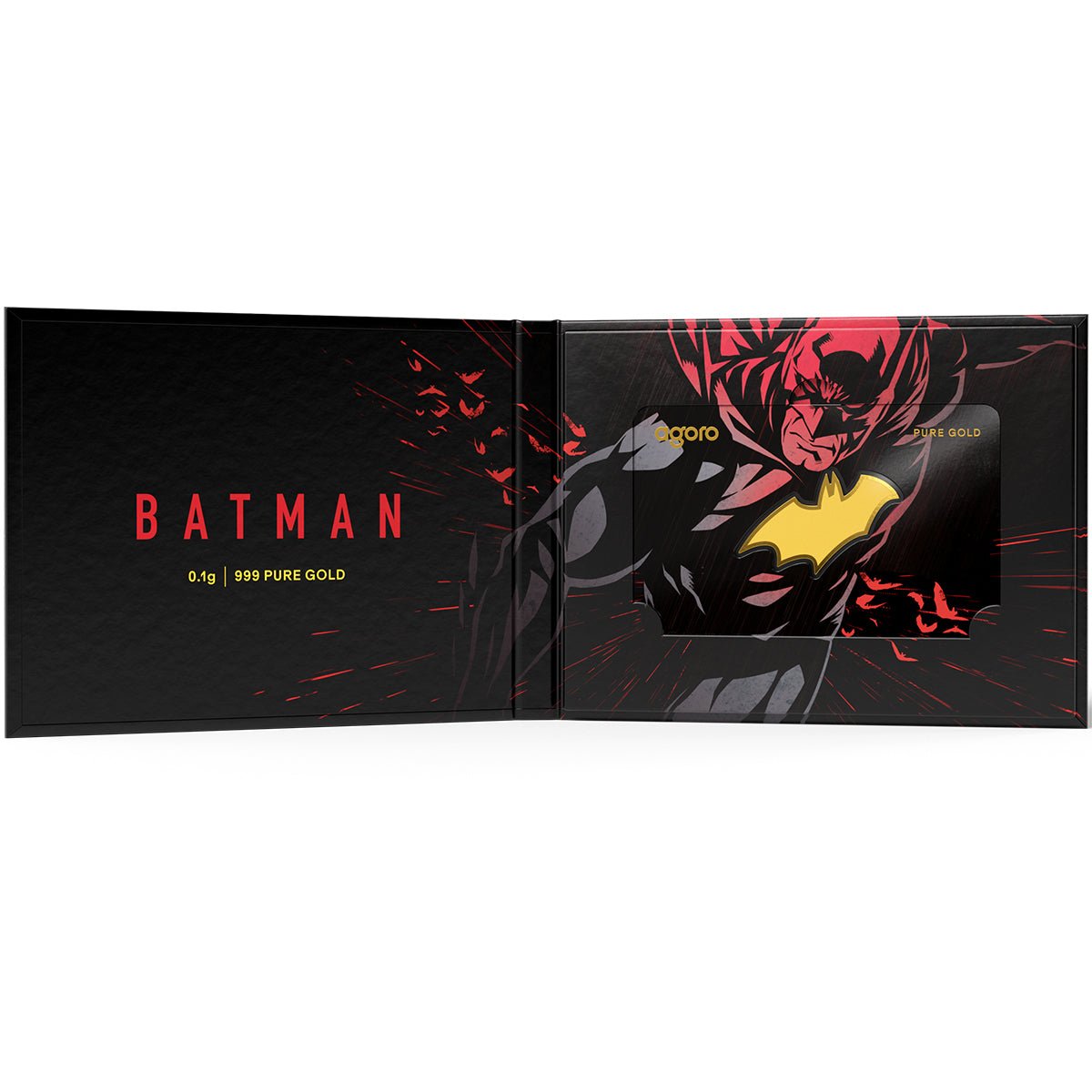 Batman's Emblem 0.1g Gold Collectible Coin Folder