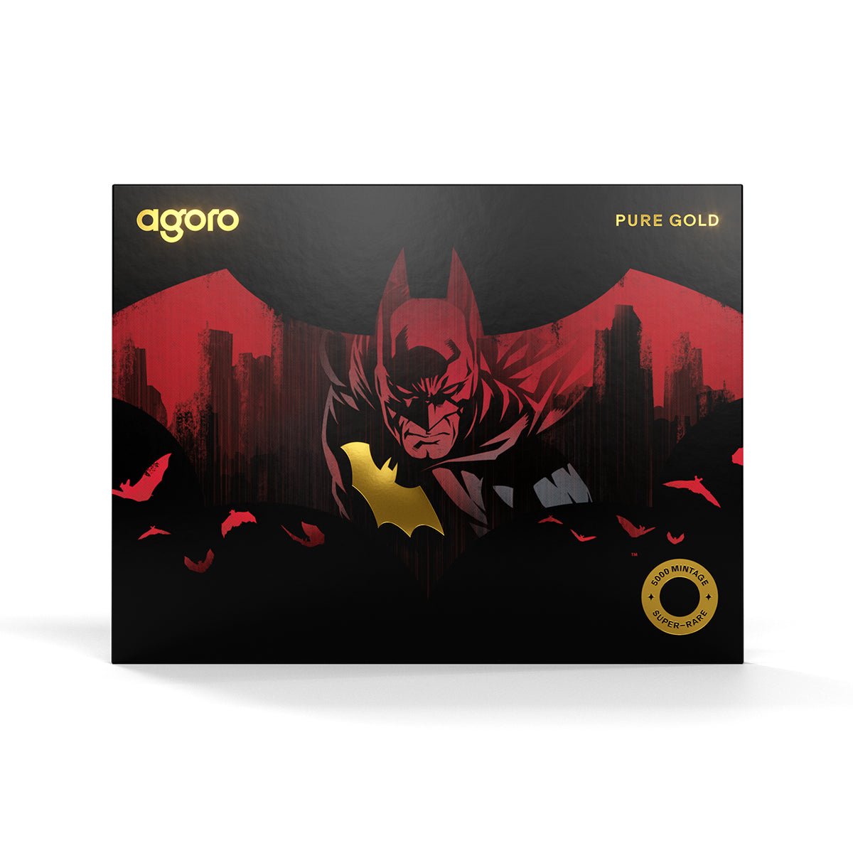 Batman's Emblem 0.1g Gold Collectible Coin Folder Front