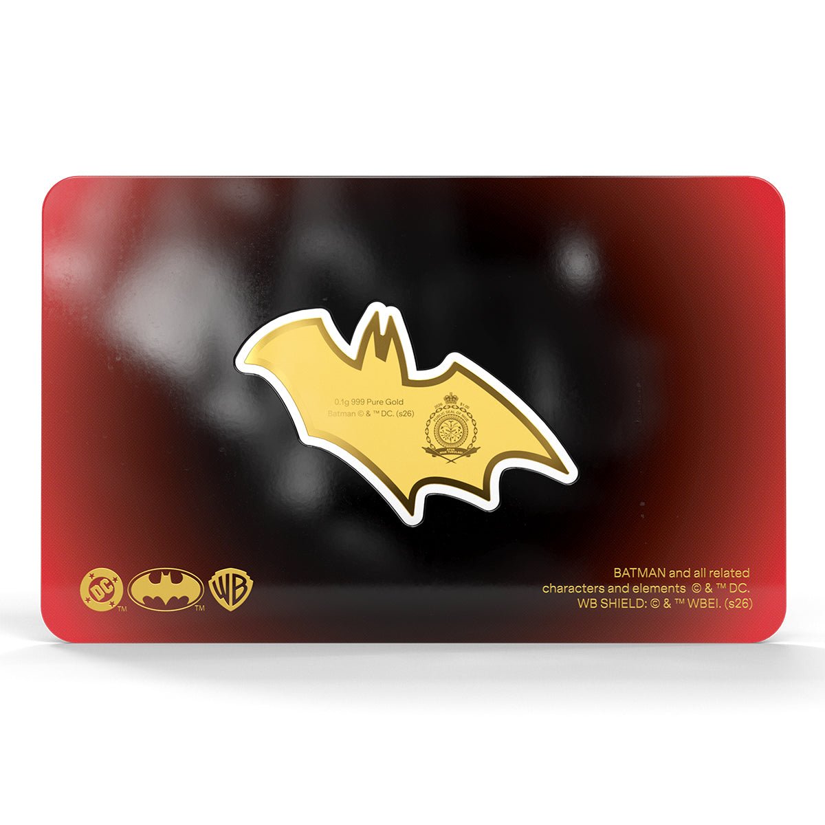 Batman's Emblem 0.1g Gold Collectible Coin Card Back