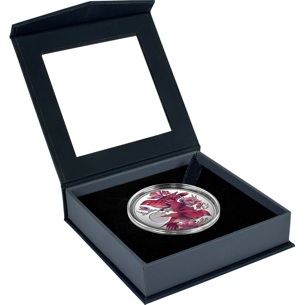Birds Of Beauty 2026 Purple Finch & Magnolias 1oz Silver Proof Coin Case