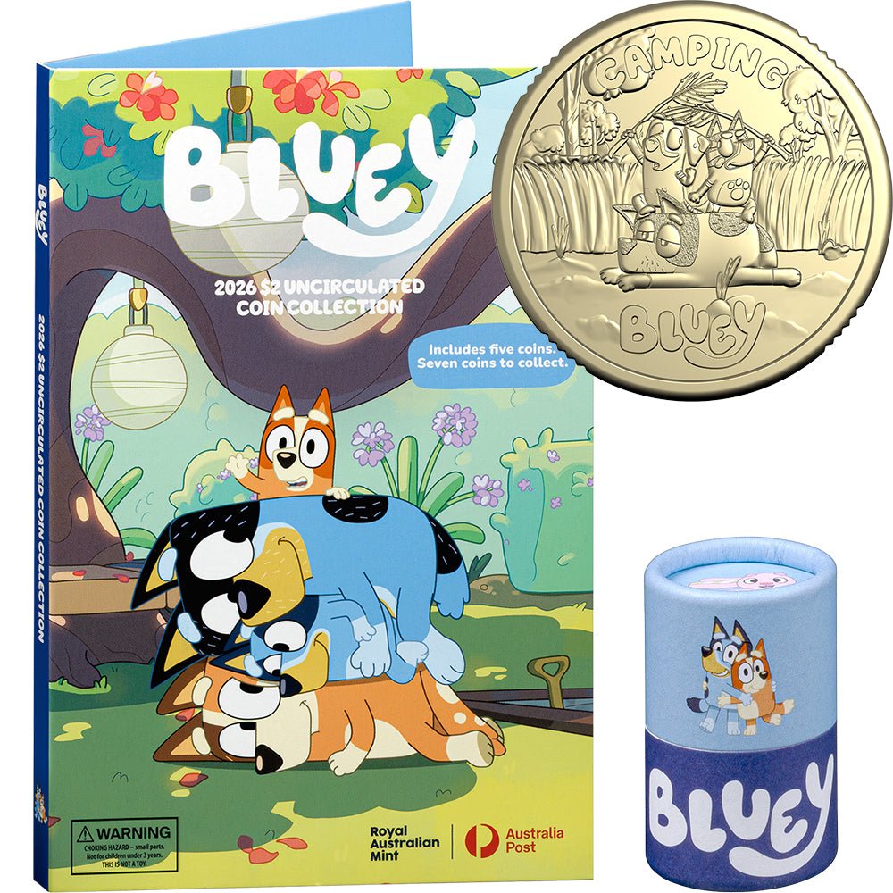 Bluey 2026 Folder & Tube 5-Coin Set