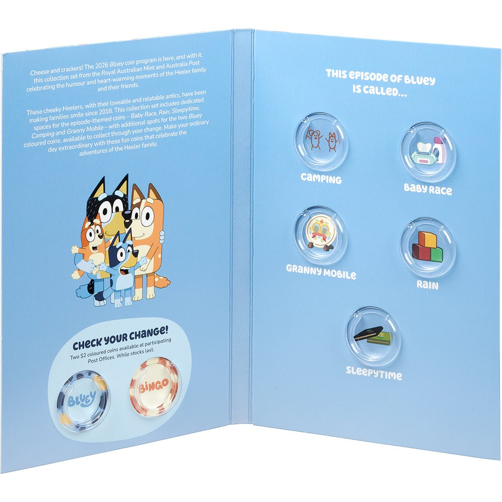 Bluey 2026 Folder & Tube 5-Coin Set Folder