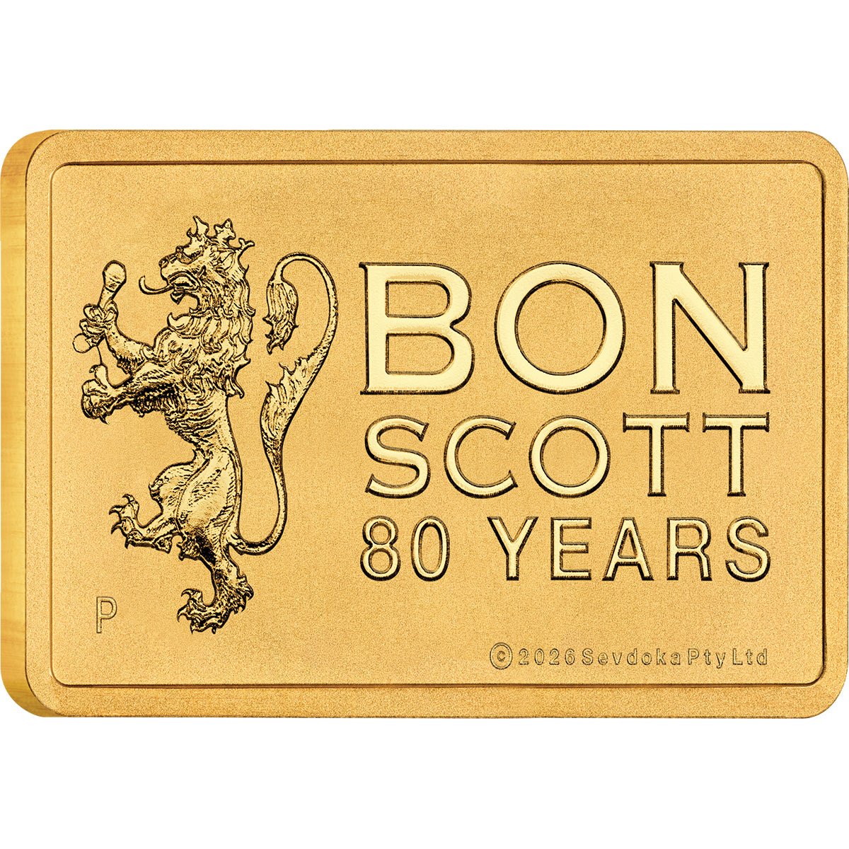 Bon Scott 80th Birthday 1g Gold Minted Bar