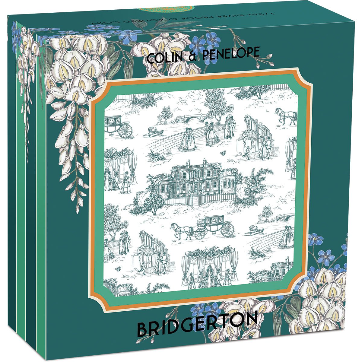 Bridgerton - Colin & Penelope 2026 1/2oz Silver Proof Coloured Coin Shipper