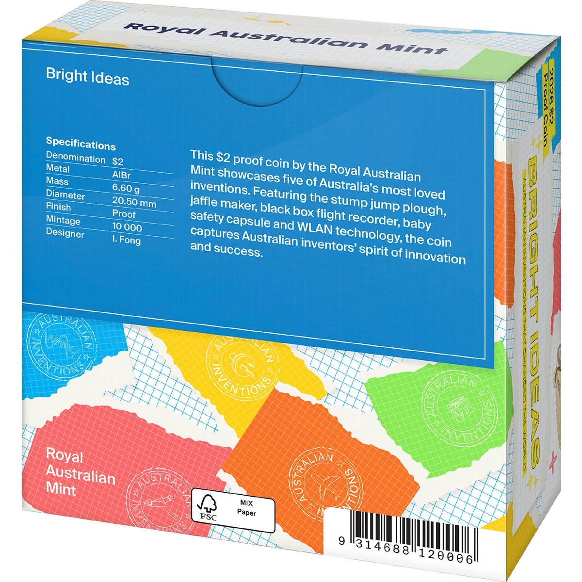 Bright Ideas 2026 $2 Proof Coin Shipper Back
