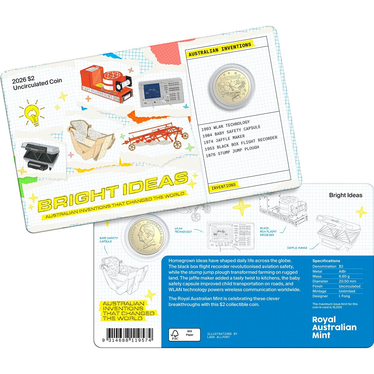 Bright Ideas 2026 $2 Uncirculated Coin in Card