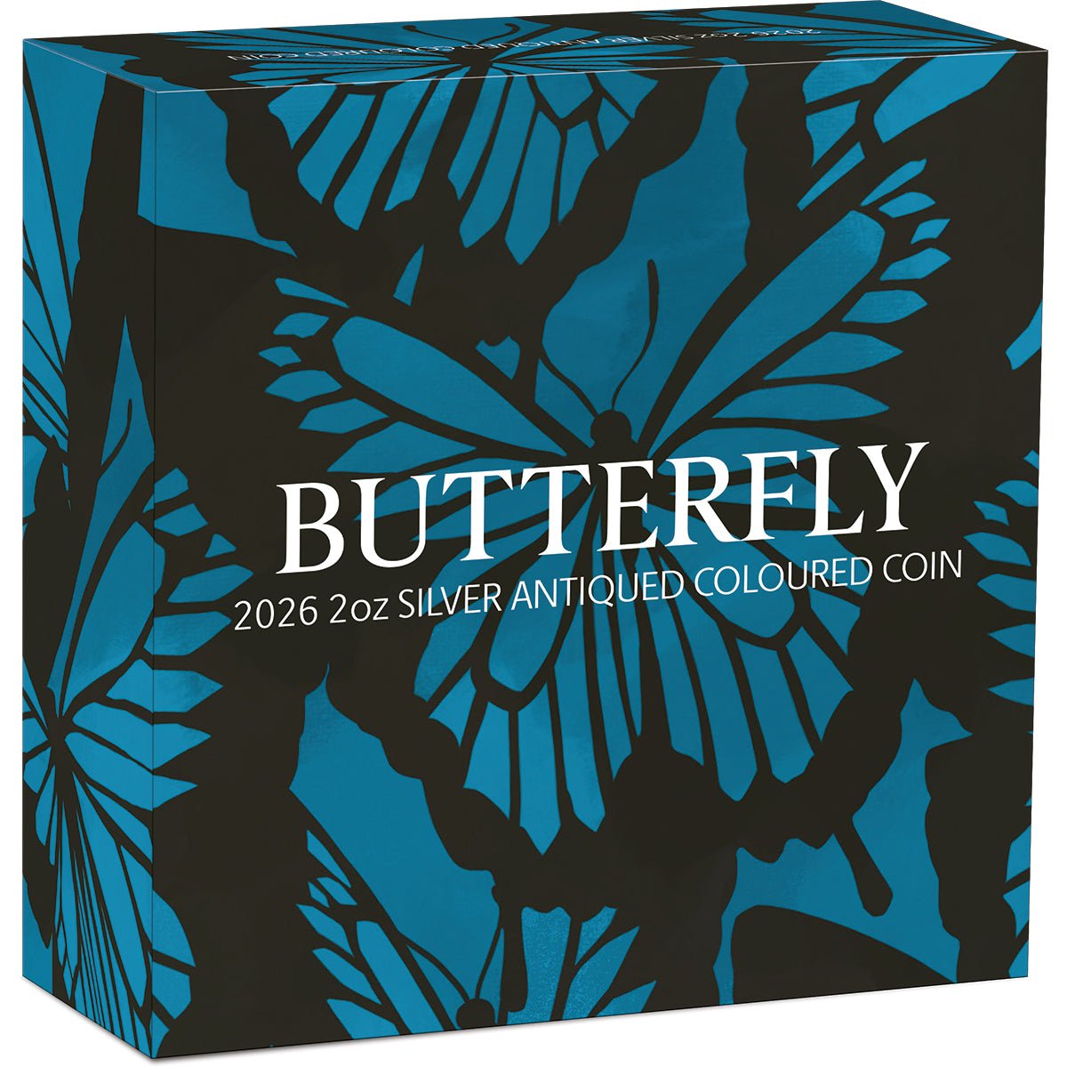 Butterfly 2026 2oz Silver Antiqued Coloured Coin Shipper