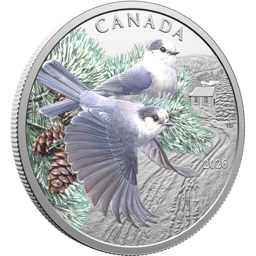 Colourful Birds: Canada Jays 1oz Fine Silver Coin