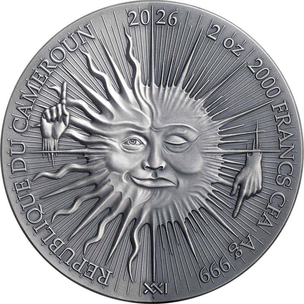 Cyborg 2oz Silver Antique Coin Obverse