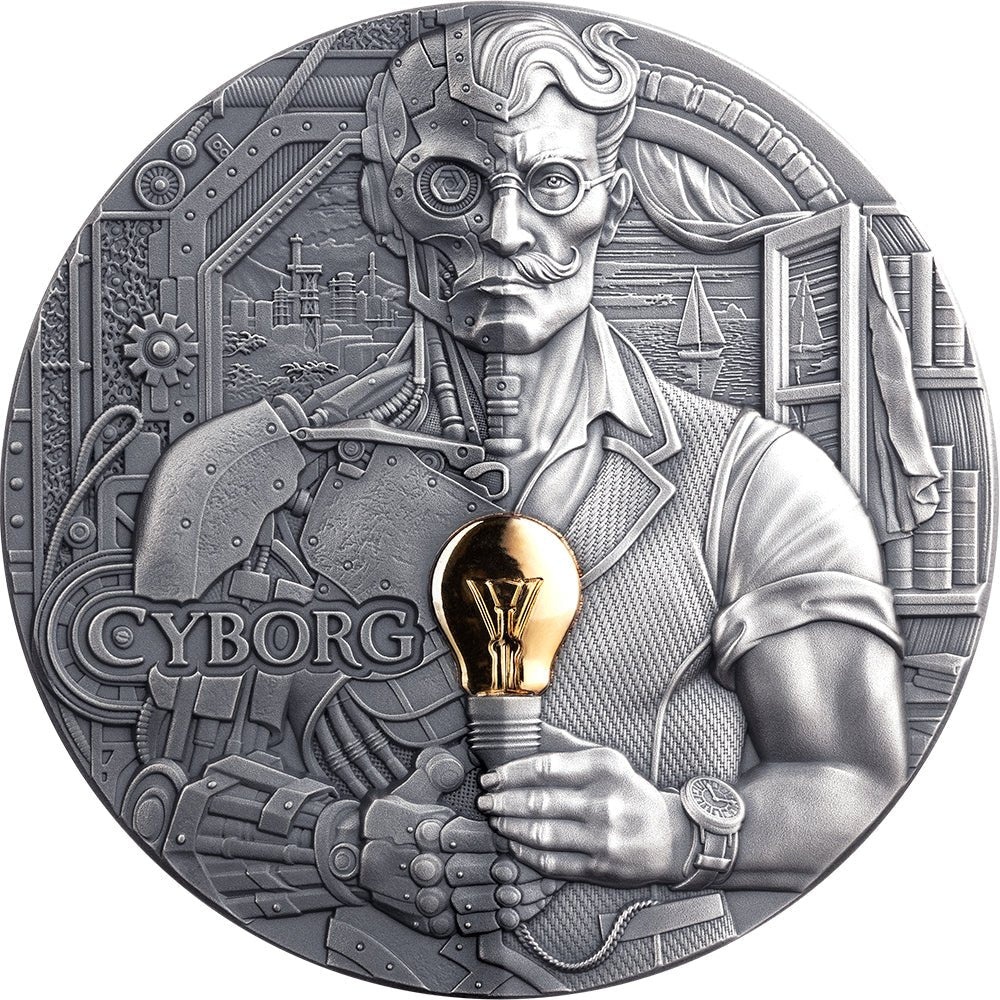 Cyborg 2oz Silver Antique Coin