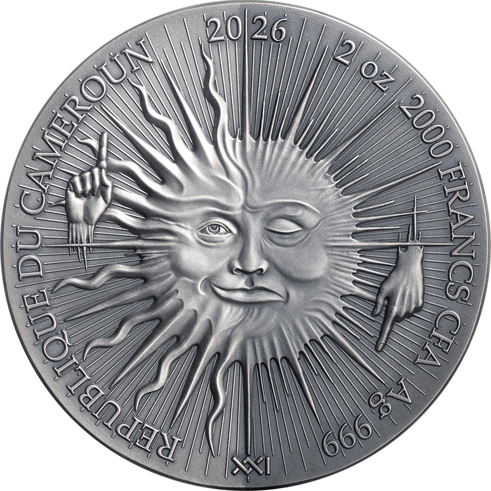 Cyborg 2oz Silver Antique Coin Obverse