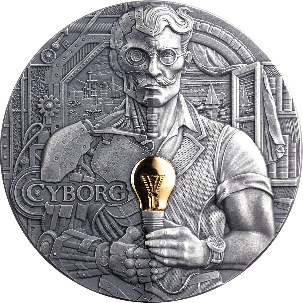 Cyborg 2oz Silver Antique Coin