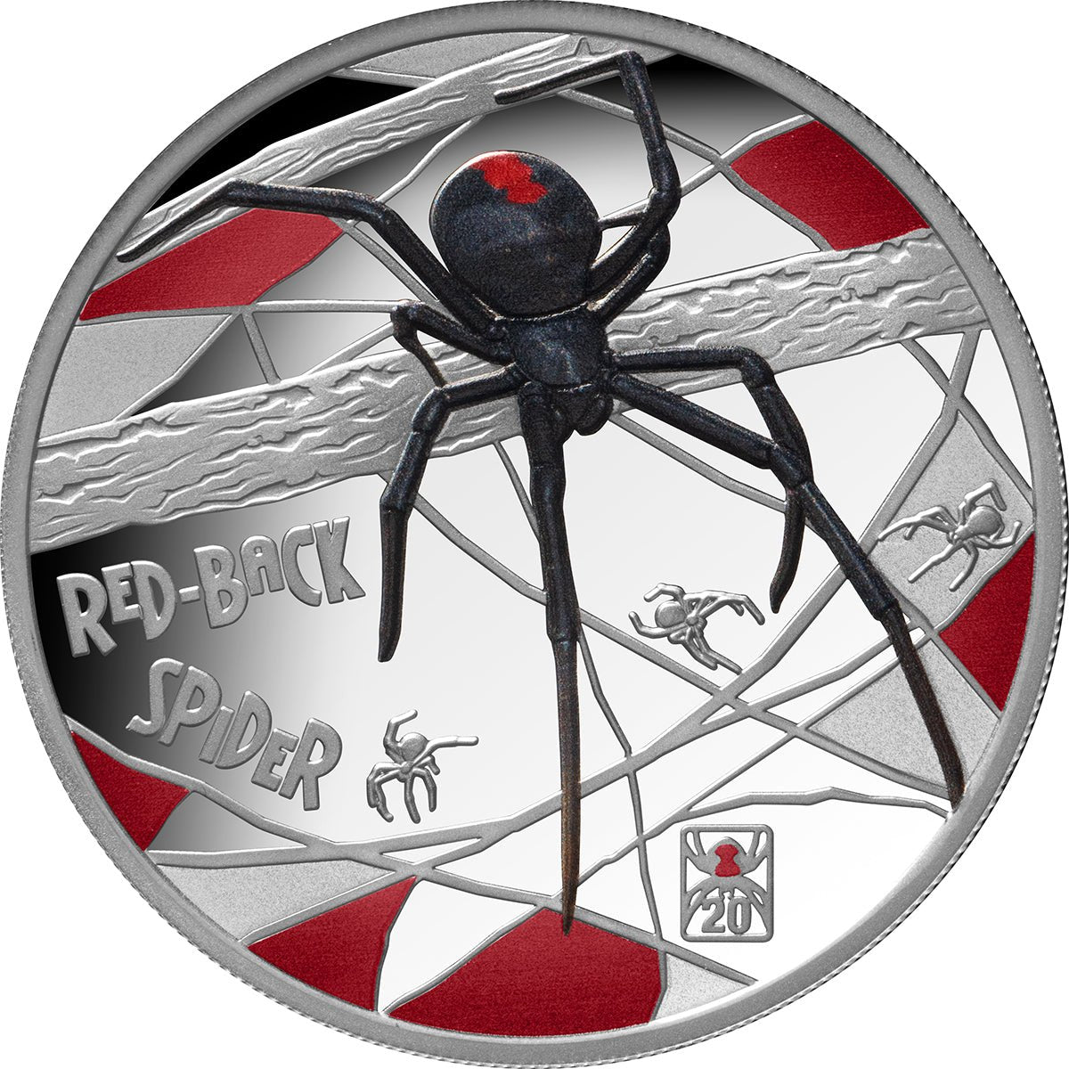 Deadly & Dangerous 2026 $1 Redback Spider 20th Anniversary Privy Mark 1oz Silver Proof Coin Reverse
