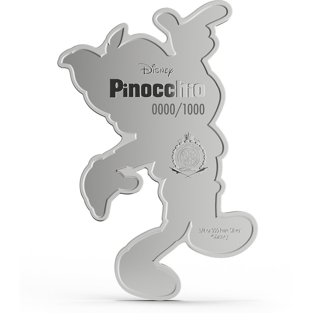 Disney Pinocchio 3/4oz Silver Coin Obverse
